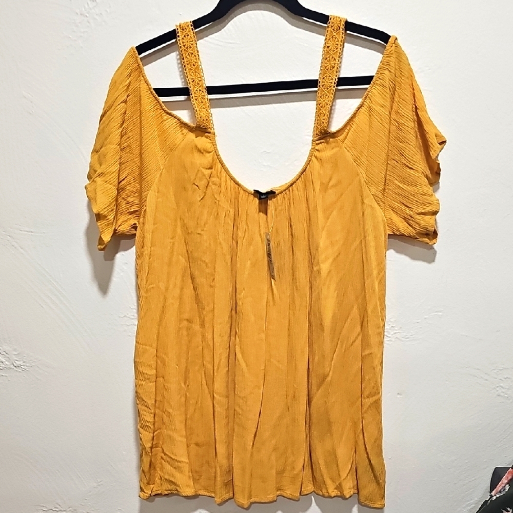 Yellow Women's Off the Shoulder Top